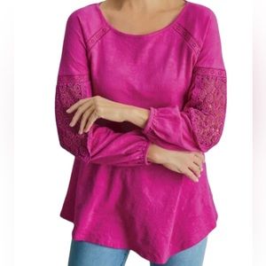 Soft Surroundings “Bella “Barbiecore” Fuchsia Tunic Size M